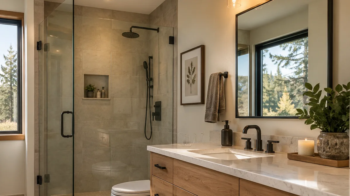 Illustrative residential interior generated for electrical and lighting pages