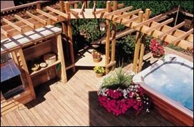 Cedar deck and pergola design example