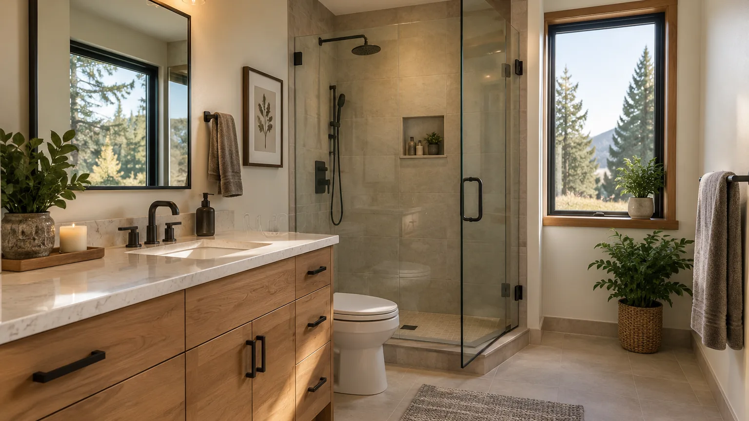Illustrative modern residential interior generated for remodeling pages